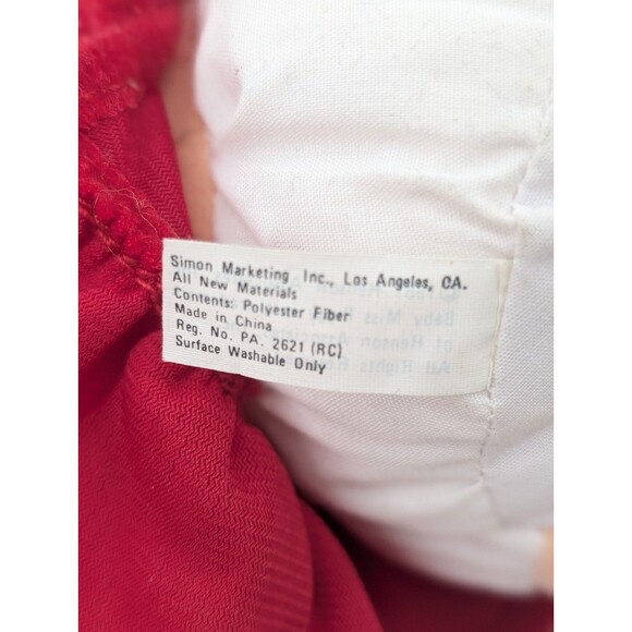 Vintage 90s Jim Henson Baby Miss Piggy Christmas Plush Stuffed Toy 10” 1987 - Picture 4 of 5